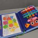 Esjay Toddler Busy Board Montessori Toys for Boys, Sensory Book Educational Activities for Learning Fine Motor Skills, Birthday Gifts for Boys Toddlers, Travel Toys for Airplane Car, Blue Dinosaur