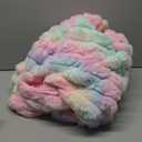 Cozy Bliss Faux Fur Throw Blanket for Couch, Cozy Warm Plush Striped Blanket for Sofa Bedroom Living Room, 50 * 60 Inches Tie-dye Rainbow