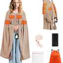 71" x 43" Wearable Heated Blanket, 20,000mAh 7.4V Power Bank, 3 Heat Levels, 11 Panels, Machine Washable, Laundry Bag & Belt