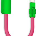 chubbycable Color Block Chubby 120W Short USB C Cable Power Bank Fast Charging Cable Silicone Charger Cord Compatible with iPhone 17-15 Series iPad, Rose Red+Green, USB-A to Type-C, 0.82FT