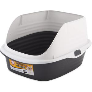 Arm & Hammer Rimmed Cat Litter Box with High Sides and Microban, Made in USA