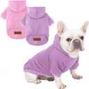 2 Pack Dog Hoodie Warm Hood Dog Sweater Cold Weather Small Dogs Sweatshirt Comfort Pet Clothes for Small Medium Dogs with Pockets Cats Chihuahua Clothes for Male Female Girl Boy Sporty Daily Wear (XL (Back: 16.5", Chest: 21.6"), Pink+Purple)