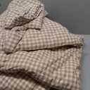 LifeTB Queen Comforter Set Tan Gingham Comforter Modern Style Beige Plaid Comforter Set 3 Pieces Fluffy Grid Checkered Comforter with 2 Pillowcases Boho Gingham Bedding Set Queen Size (Queen (90"x90"))