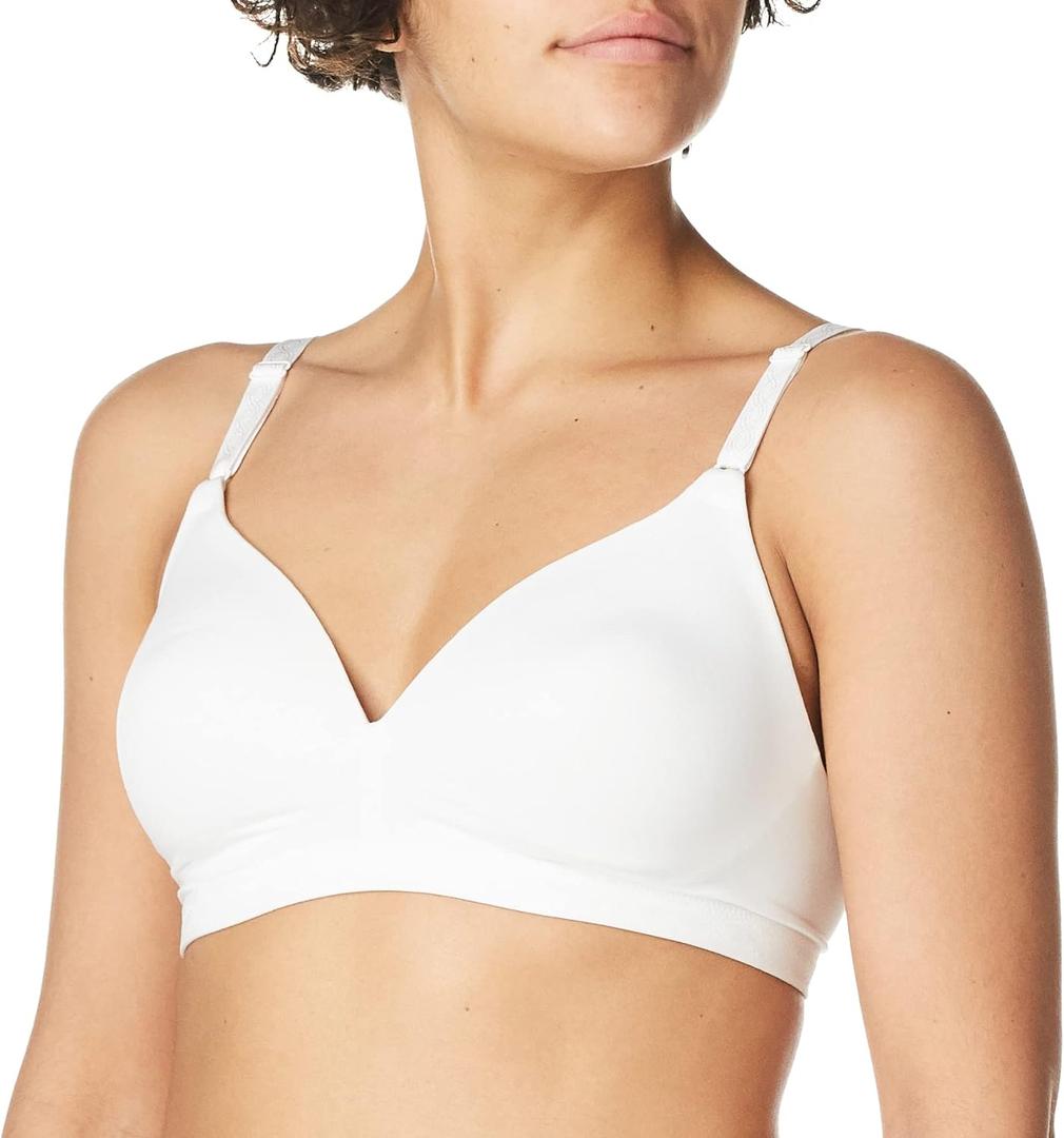 Warner's Women's Blissful Benefits Super Soft Wireless Lightly Lined Comfort Bra Rm1691w (38C, White)