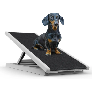 Dog Stairs, Dog Ramps Pet Stairs - Folding Ramp Height Adjustable for High Beds, Sofa, Car Supports up to 120 lbs