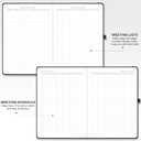 EMSHOI Meeting Notebook for Work with Sticky Tabs - 240 Pages, A4 Size Project Planner, PU Leather Meeting Agenda/Minutes Organizer for Women Men, Note Taking, Office & Business, 8.3"x11.7", Black