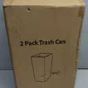 TIPGO Bathroom Trash Can with Lid, 4 Gallon / 15 Liter Small Garbage Can, Press Top Bin, Plastic Wastebasket with Pop-Up Lid for Bedroom, Living Room, Office (Black, 2 Pack)