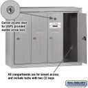 Salsbury Industries Mailbox, Aluminum, Powder Coated, 4 Doors, Surface, 3504ASU - 1 Each