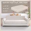 QIANMEW Couch Covers for Sectional Sofa, Washable Stretch Soft Sofa Cushion Covers L Shape Sofa Slipcovers Anti Slip Furniture Decor Protector for Pets (1PC X Large Sofa Cover,Ivory)