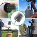 4" Chimney Steel Cleaning Brush with 1/4" Metric Thread Fitting for Insulated Chimneys, Stainless Steel or Metal Stove Pipes, Works with Most Chimney Rod Sets (4 Inch)