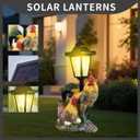 JIALINXIA Solar Garden Outdoor Statues Rooster Hen Couple with Light, Outside Decorations Chicken Sculptures for Patio Yard Lawn Walkway Ornaments