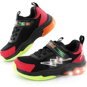 SKYWHEEL Kids Sneakers for Boys Light Up Shoes with Switch Tennis Running Athletic Shoes Toddler Size 10 to Big Kids Size 5 (3 Little Kid)