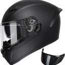 TRIANGLE FF351 Motorcycle Helmet for Street Bike, Black, DOT Approved large