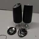 CIRCLE JOY Rechargeable Electric Salt and Pepper Grinder Set Gravity Salt and Pepper Mills Set with LED Light, No Battery Needed, Adjustable Coarseness, Washable 135ml Container, Black