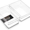 BINO | Plastic Storage Bins, X-Large | THE HANDLER COLLECTION | Multipurpose Organizer Bins | Kitchen Pantry Organizers and Storage | Clear Containers for Organizing Home | Freezer Organizer (2PK X-LARGE - 14 x 10 x 4)