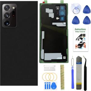 LEAFE for Samsung Galaxy Note 20 Ultra Back Glass Replacement,OEM Rear Back Cover Replacement for Note 20 Ultra 6.9 inchs with Repari Tools and Pre-Installed Adhesive (Black)