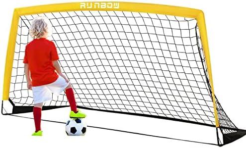 RUNBOW  Kids Soccer Goal with Carry Bag, Portable Folding Soccer Net for Backyard Practice Training, Indoor and Outdoor Use for Youth and Adults