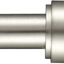 Kemmie 1" Window Treatment Curtain Rod with Cylindrical Cap Finials, Single Drapery Rod Adjustable Length 36-72", Matted Nickel
