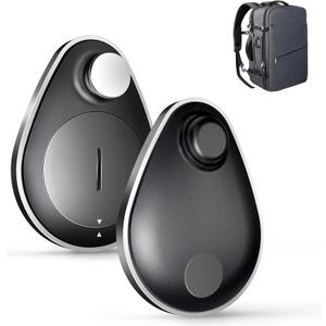 Hidden GPS Tracker 2pack, Works with Apple Find My (iOS Only), Rechargeable,Finder and Item Lost Mode,Suitable for Backpack,and More,Water Resistant Black