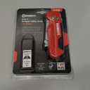 KAIWEETS Utility Knife Scraper, 2-in-1 Folding Box Cutter with Blade Storage, Heavy Duty Zinc Alloy Body, Retractable Design, 12pcs SK2 Black Blades replacement, EDC Tool for Home, Office, DIY Red