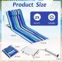 Beeveer 2 Pcs Beach Lounge Chair for Adult with 2 Pack Folding Tables Portable Adjustable Lightweight Reclining Lounge Beach Chair for Lawn Patio Sunbathing Tanning Picnic BBQ Camping