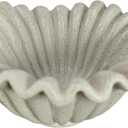 Small Decorative Bowl decor, Scalloped Pedestal Bowls for Modern Home Decor,Ruffle Decor,Stylish Key Bowl for Entry Table,Decorative Fruit Bowl for Kitchen Counter,Light Gray (6inch)