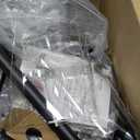 Industrial Floor Lamp with Glass Shade - Black, LED Bulbs, Foot Pedal Switch, Easy Assembly