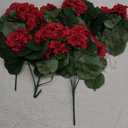4PCS Realistic Outdoor Artificial Fake Geraniums Silk Flowers Plants, UV Resistant, No Fade, Look Real Outside Faux Plastic Greenery Red Flowers for Garden Porch Patio Window Box Hanging Planter