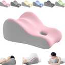 Natural Latex Pillow for Adults - Ergonomic Support for Maternity, Home & Couples, Multi-Functional for Sleeping, Lounging, Reading, Removable Washable Cover (Pink) 