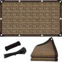 Sun Shade Screens for Outdoor Patio,6.5 x 8 FT Pergola Shade Cover Canopy with Grommets, Patio Privacy Screen Shade Cloth for Garden,Mocha 90%