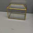 Giadun Glass Card Box with Slot, 10.2 inch Large Gold Clear Card Box for Wedding Receptions, Decorative Storage Box with Lock for Baby Shower, Birthday Party, Bridal Shower