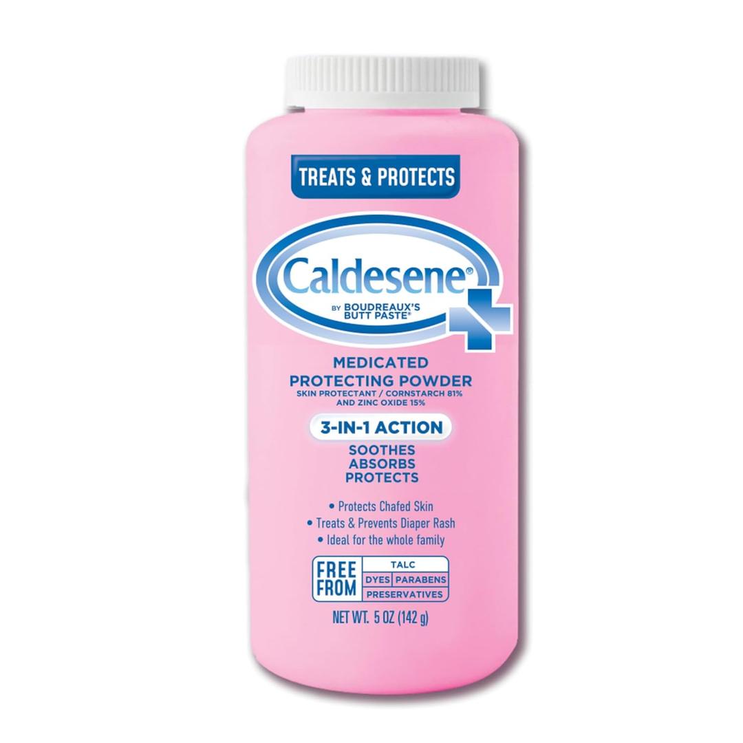 Caldesene Medicated Protecting Body Powder with Zinc Oxide and Cornstarch, Talc Free, 5 Oz (5 Ounce (Pack of 1))