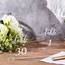 30 Pieces Acrylic Table Numbers 1-30 for Wedding Reception Clear Table Number Signs 1-30 with Stand Hexagonal Rectangle for Wedding Event Party Restaurant