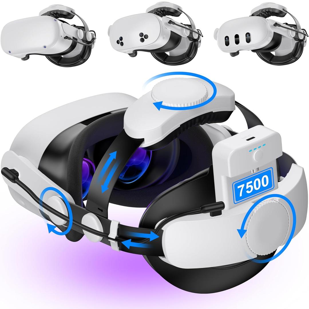 Kawaye for Meta Quest 3S/Quest 2/Quest 3 Head Strap, Double Knobs Adjustable Elite Strap Replacement,VR Headset Strap with Two Large Support Pad Enhanced Support, Reduce PressureMQ2000