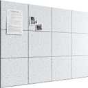 Bumusty Large Cork Board 48" x 36" Alternative - 12 Pack Felt Wall Tiles with 70 Safe Removable Adhesive Tabs, 30 Pushpins, Cork Boards for Walls Pin Board Bulletin Board Office Decor (Light Gray)