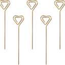 uxcell Stainless Steel Cocktail Picks, 5" 9Pcs Metal Cocktail Toothpicks Martini Picks Reusable Heart Shape Cocktail Skewers for Drinks Appetizer Fruits (Rose Gold)