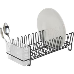 iDesign Compact Dish Drying Rack for Kitchen Counter - Matte Black
