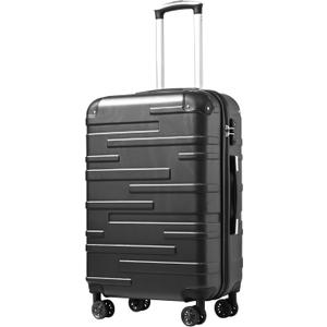 Coolife Luggage Suitcase Carry-on Hardside Travel Luggage TSA Lock Spinner Telescopic Handle (Grey)
