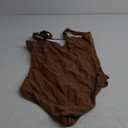 Women's One Piece Tummy Control Swimsuit Ruched Slimming Bathing Suit Color Block Swimwear (XX-Large, Brown)