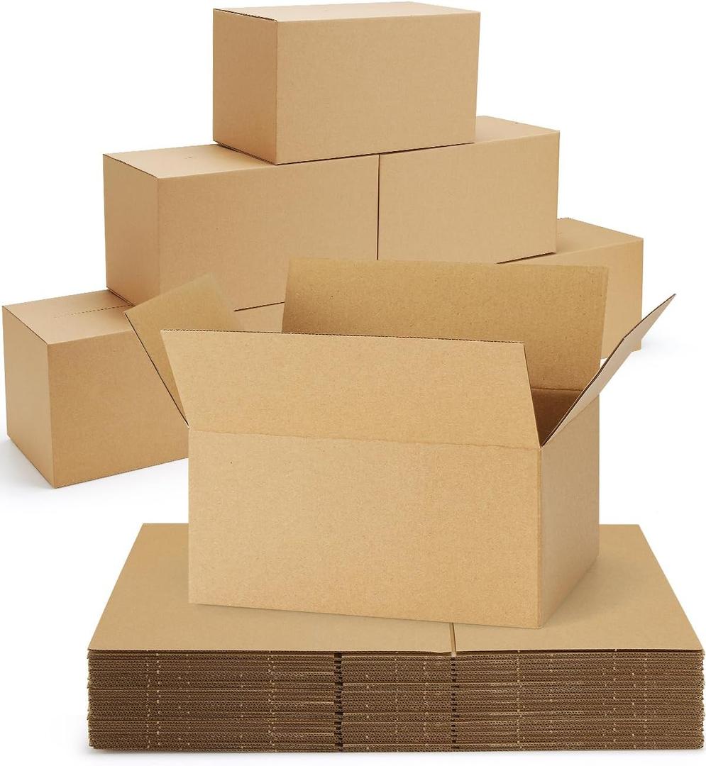 Poever 40-Pack-Small-Shipping-Boxes-8x6x4, Corrugated-Cardboard-Boxes-for-Packaging-Small-Business, Brown-Boxes-Mailers