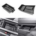 EDBETOS 2PCS/Set Center Console Organizer Compatible with Nissan Rogue 2021-2023 2024 2025 2026 Interior Accessories Lower Console Armrest Secondary Storage Box Pallet Middle Insert Tray Black ABS