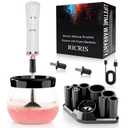 Premium Makeup Brush Cleaner Dryer Super-Fast Electric Brush Cleaner Machine Automatic Brush Cleaner Spinner Makeup Brush Tools (White)