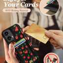 Shorogyt for Motorola Moto G 5G 2024 Cute Kawaii Leather Phone Case - Compatible with Magsafe Wallet Magnetic Credit Card Holder Fashion Cherry Design Phone Cover for Women Girls, Fits 7 Cards