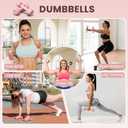 HTQ Adjustable Dumbbells, Pink Weights for Women at Home, Pink | Women's Fitness, Strength Training, Dumbbell Set, Full Body Workout, 5-in-1 Design, Barbell & Kettlebell Training, Set Weight 6LB
