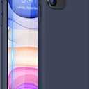 Miracase Designed for iPhone 11 Phone Case, with Screen Protector, Liquid Silicone Gel Rubber Full Body Drop Protection Shockproof Cover Phone Case for iPhone 11 6.1 inch, Navy Blue