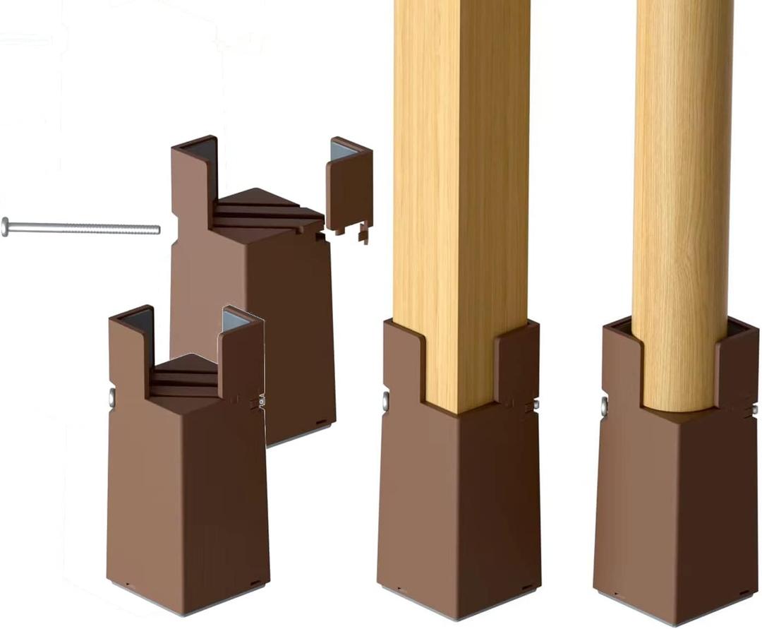 Sephyroth Adjustable Bed Risers 4Pack with Screw Clamp - Fits Furniture's Square/Round Leg Diameter 0.8''1.6'' (4Inch Brown)