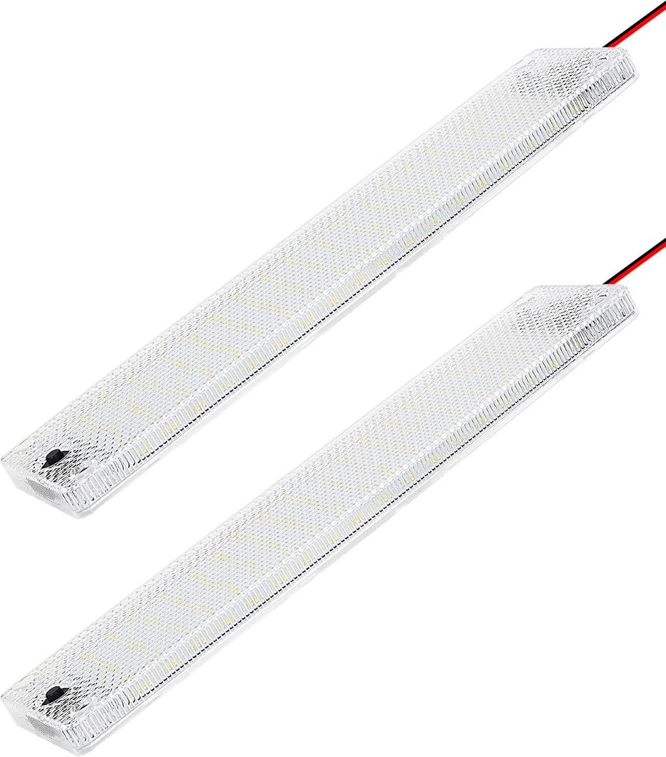 12v LED Interior Light Bar 2376LM DC 12 v Volt led Strip Ceiling Lights Lighting Fixture Inside with On/Off Switch for RV Enclosed Cargo Trailer Van Boat Car Camper (2Pack)