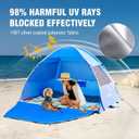 EchoSmile Pop Up Tent for 4 Person Family, Beach Tent Sun Shelter with UPF 50+ UV Protection & Waterproof, Lightweight & Easy Automatic Setup Portable Cabana for Outdoor Travel (Dark Blue)