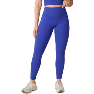 UNISSU Hugcurve No Front Seam High Waisted Workout Leggings for Women Buttery Soft Yoga Pants Gym Athletic Tights - 25'' (Small, Royal Blues)