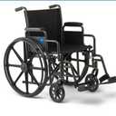 Medline - Durable Steel Wheelchair with Flip-Back 20"